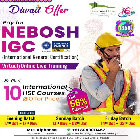 Enoll NEBOSH IGC in Kerala & 10 HSE Courses FREE