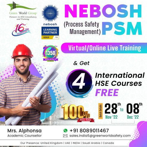 Join NEBOSH PSM Course & get 4 Intl HSE Courses