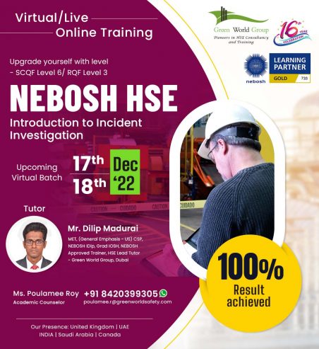 Join NEBOSH Incident Investigation Course in india