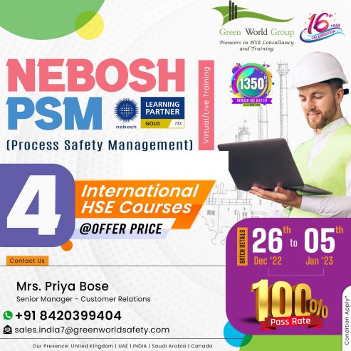 Enroll NEBOSH PSM Course in Bihar
